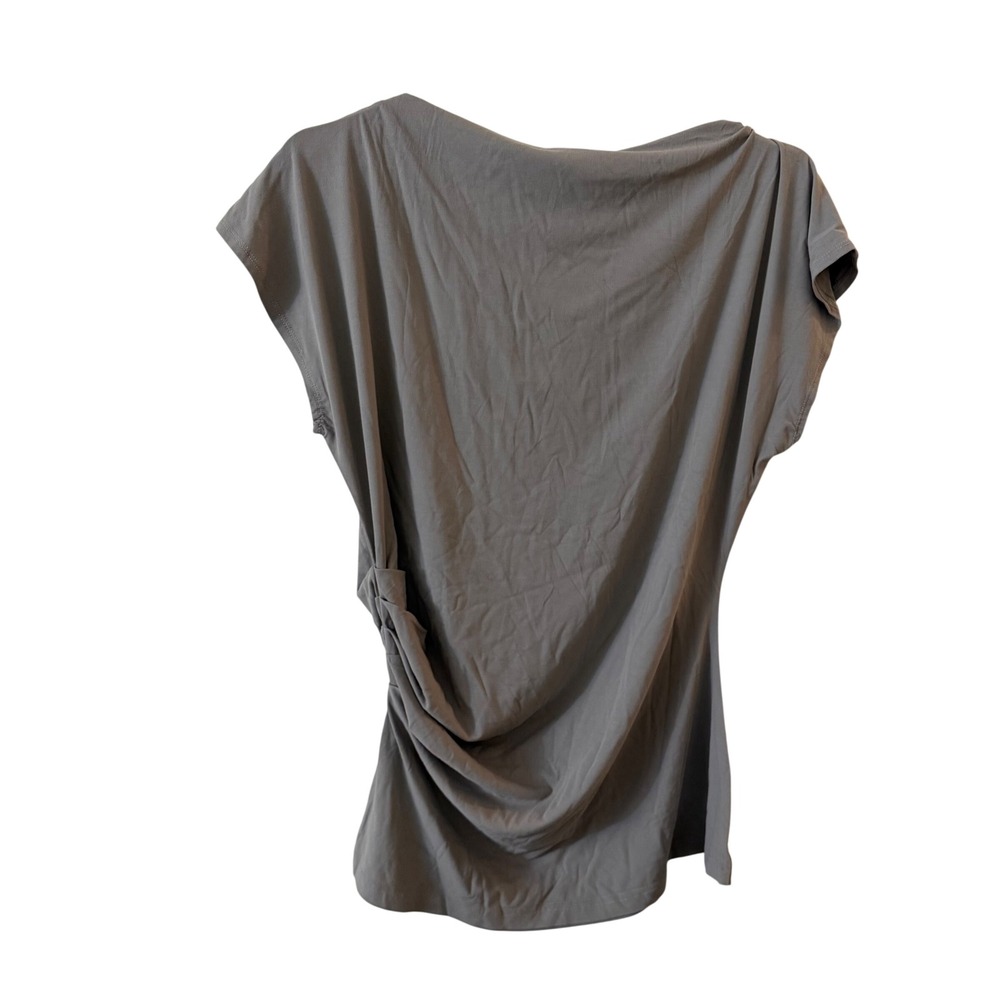 OGL Eco-SkinKiss Boatneck Flutter‎ Sleeve Side Tucked Long Tee gray large NWT - Picture 14 of 16